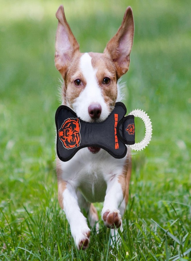 Pets First NFL Chicago Bears Dental Dog TUG Toy with Squeaker. Tough PET Toy for Healthy Fun, Teething, & Cleaning Pet's Teeth & Gum, Team Color - Image 2